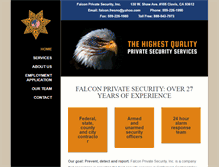 Tablet Screenshot of falconprivatesecurity.com